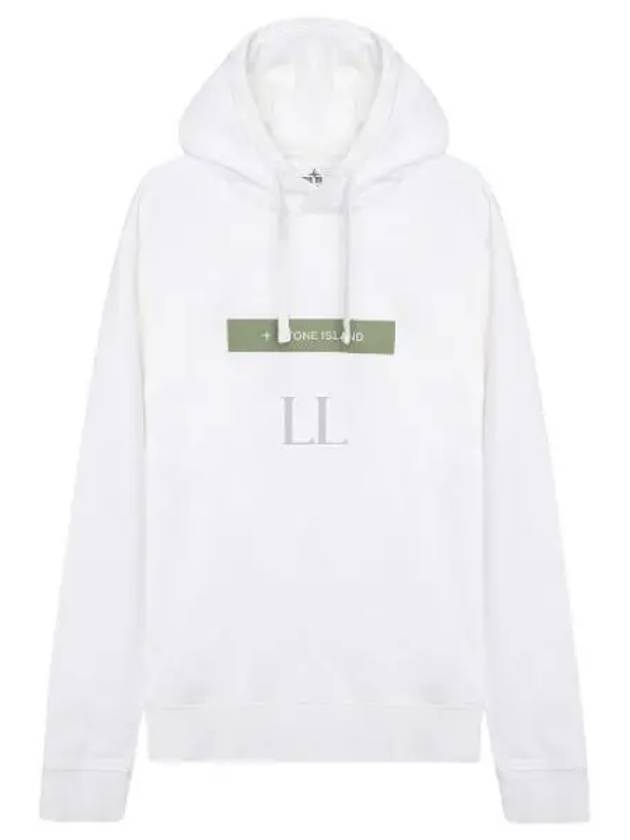 Micro Graphics Four Print Cotton Fleece Hoodie White - STONE ISLAND - BALAAN 2