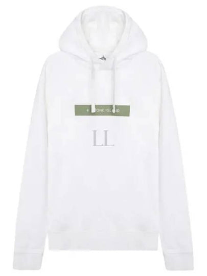 Micro Graphics Four Print Cotton Fleece Hoodie White - STONE ISLAND - BALAAN 2