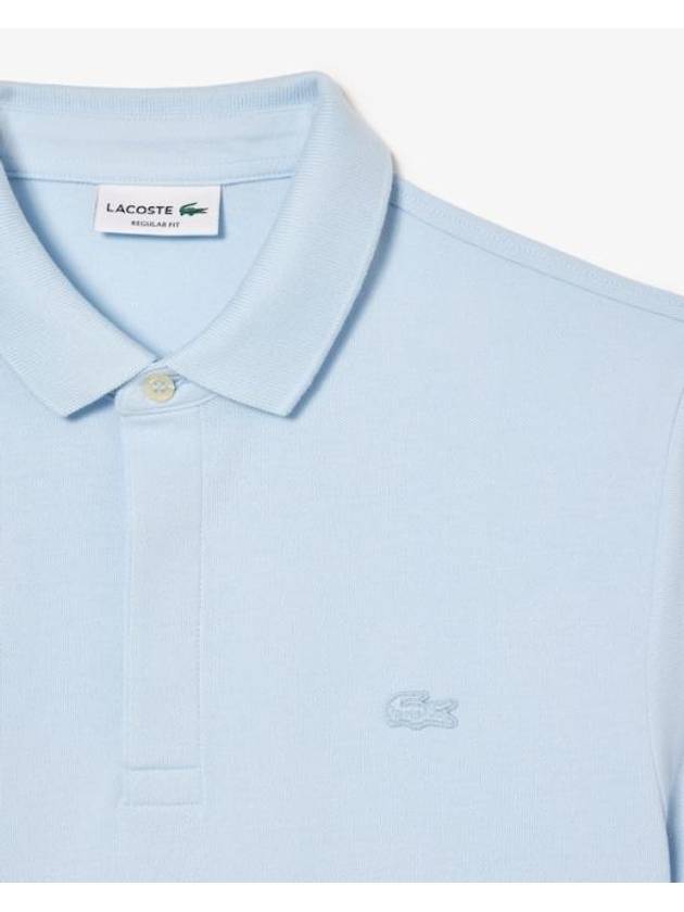 Men's Paris Regular Fit Stretch Cotton Pique Short Sleeve Polo Shirt Light Blue - LACOSTE - BALAAN 3