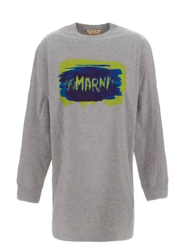 Logo Long Sleeve T-Shirt Grey - MARNI - BALAAN 2