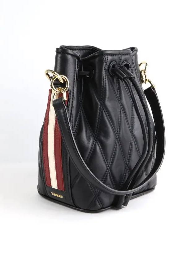 Donae Leather Bucket Bag Black - BALLY - BALAAN 4