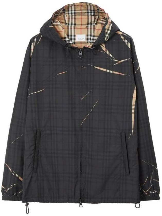 Sliced Check Zip-Up Hoodie Black - BURBERRY - BALAAN 2