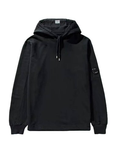 Lens Wappen Light Fleece Hoodie Black - CP COMPANY - BALAAN 1