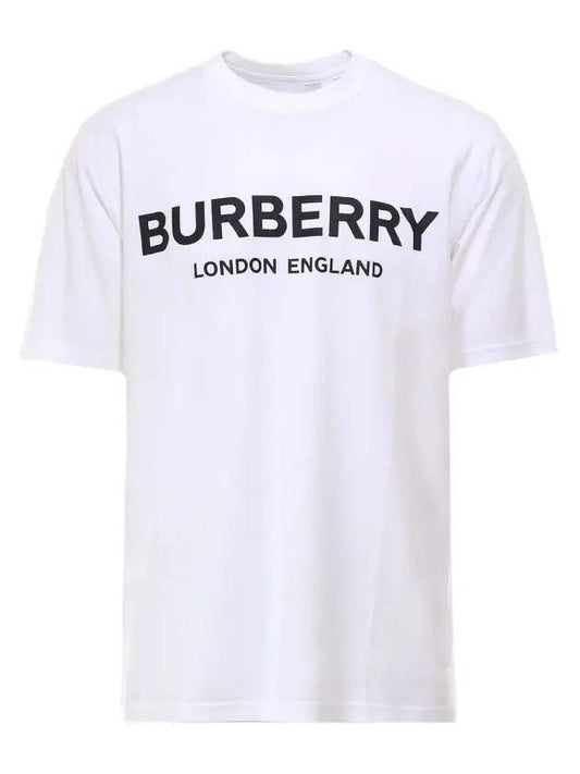 Logo Print Cotton Short Sleeve T-Shirt White - BURBERRY - BALAAN
