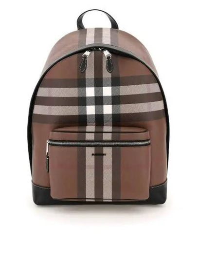 JETT check leather backpack dark brown - BURBERRY - BALAAN 2