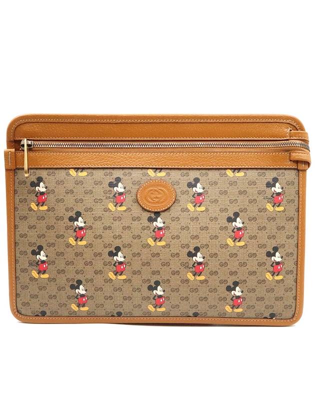 Women s Gucci 602552 Disney x Mini GG Supreme Canvas Mickey Mouse Clutch gt Pouch Gangbuk used luxury goods - GUCCI - BALAAN 2