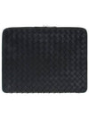 Intrecciato Document Case Clutch Bag Black - BOTTEGA VENETA - BALAAN 2