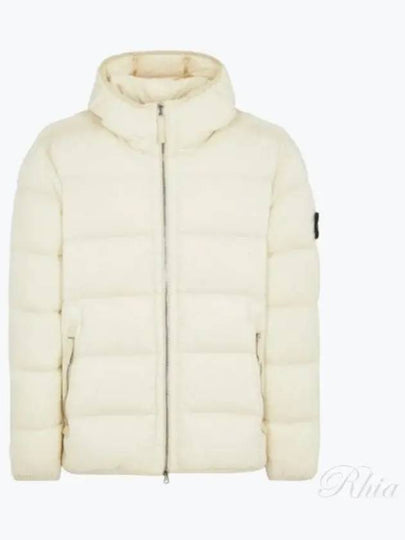 Seamless Logo Nylon Hooded Down Jacket Plaster - STONE ISLAND - BALAAN 2