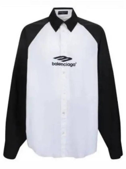 Raglan Cotton Polo Shirt Black White - BALENCIAGA - BALAAN 2