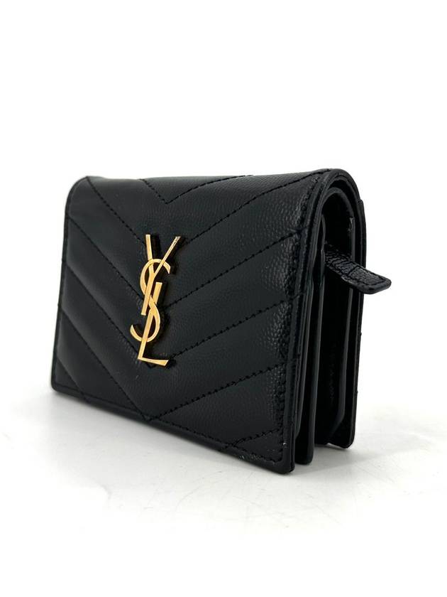 Monogram gold flap card wallet 530841 - SAINT LAURENT - BALAAN 4