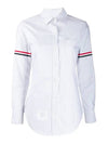 Women's Armband University Striped Oxford Shirt Blue - THOM BROWNE - BALAAN 3