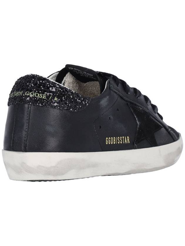 Superstar Glitter Tab Leather Low Top Sneakers Black - GOLDEN GOOSE - BALAAN 5