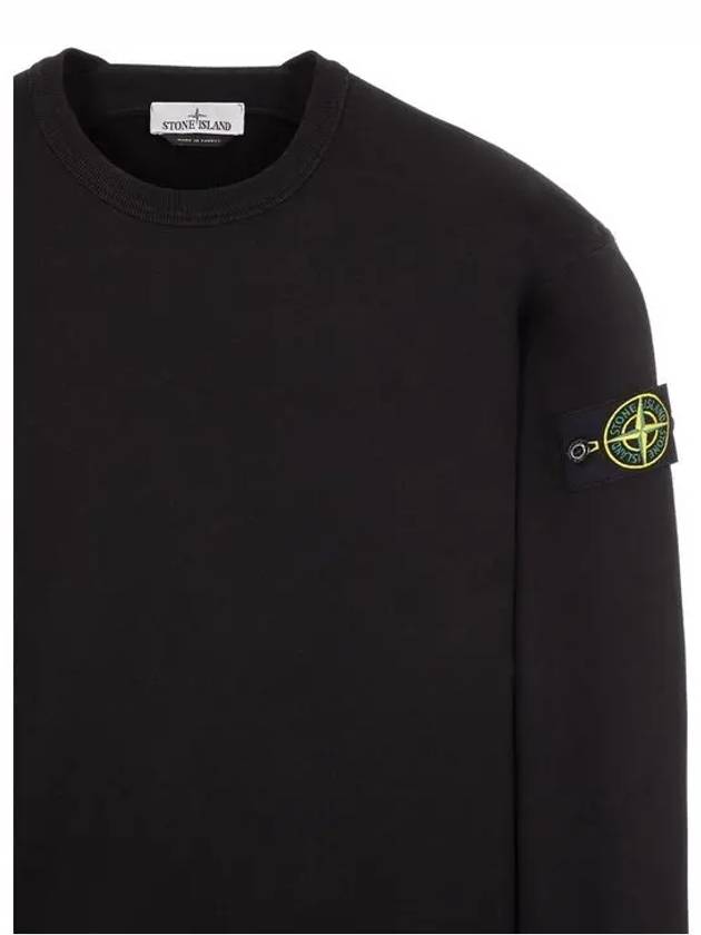 Wappen Patch Crew Neck Cotton Sweatshirt Black - STONE ISLAND - BALAAN 4