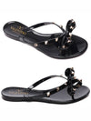 Rubber Rockstud Flip Flops Black - VALENTINO - BALAAN 3