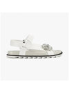 Trekky Viv Crystal Grosgrain Suede Sandals White - ROGER VIVIER - BALAAN 3