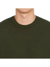 Brushed Cotton Fleece Garment Dyed Crewneck Sweatshirt Olive Green - STONE ISLAND - BALAAN 7