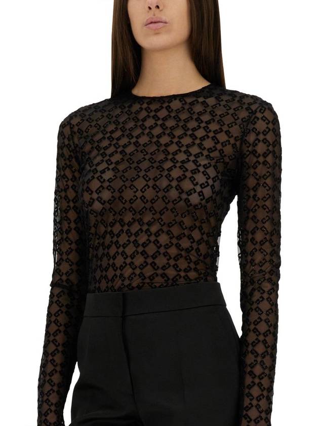 Givenchy Monogram Tulle Bodysuit - GIVENCHY - BALAAN 3