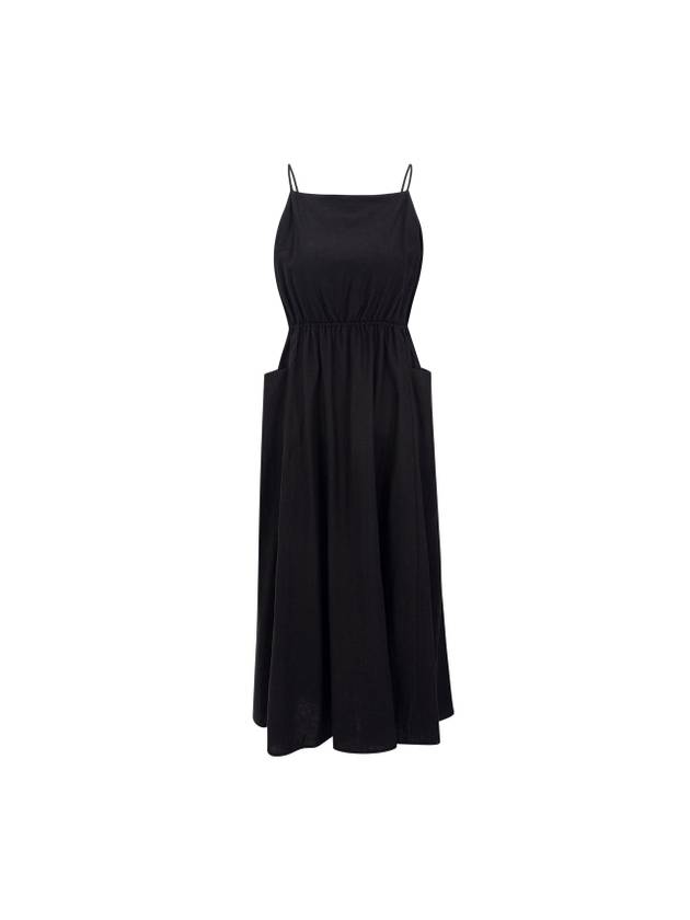 Simple Neckline Back Open Dress Black - NARU KANG - BALAAN 2