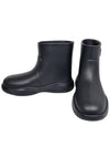 triangle logo ankle rubber bootie rain boots black - PRADA - BALAAN.