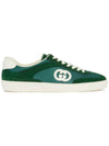 Interlocking G Suede Low-Top Sneakers Green - GUCCI - BALAAN 2