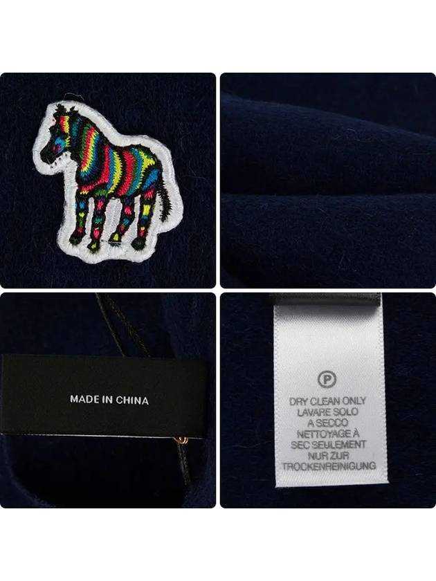 Zebra Logo Patch Wool Muffler Navy - PAUL SMITH - BALAAN 6