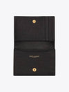 Monogram Caviar Embossed Business Card Wallet Black - SAINT LAURENT - BALAAN 6