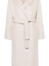 Nina Belted Virgin Wool Single Coat Ivory - S MAX MARA - BALAAN 2