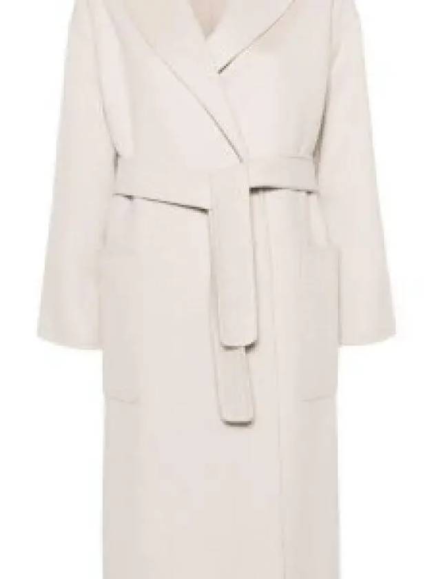 Nina Belted Virgin Wool Single Coat Ivory - S MAX MARA - BALAAN 2