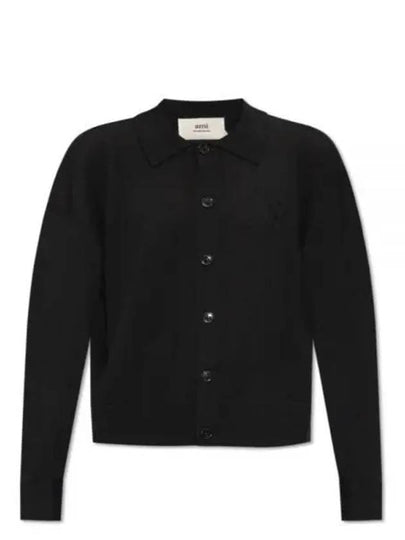 De Coeur Logo Wool Cardigan Black - AMI - BALAAN 2