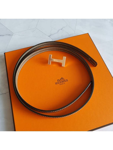 Focus belt rose gold gold etope double sided - HERMES - BALAAN 1