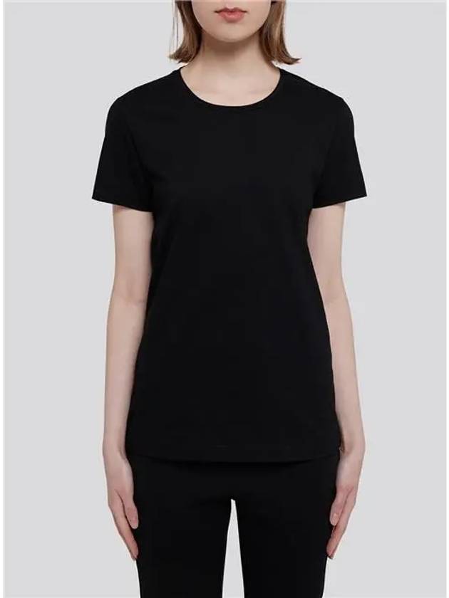Cotton Logo Patch Short Sleeve T-Shirt Black - MONCLER - BALAAN.