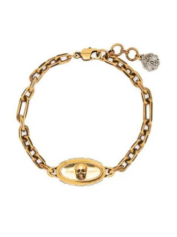 skull detail chain bracelet gold - ALEXANDER MCQUEEN - BALAAN 1