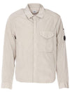 Men's Chrome R Over Long Sleeve Shirt Grey - CP COMPANY - BALAAN.