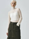 Wool Silky Turtleneck Ivory - NOIRER FOR WOMEN - BALAAN 1