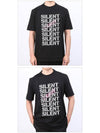 Silent Print Short Sleeve T-Shirt Black - LANVIN - BALAAN 3