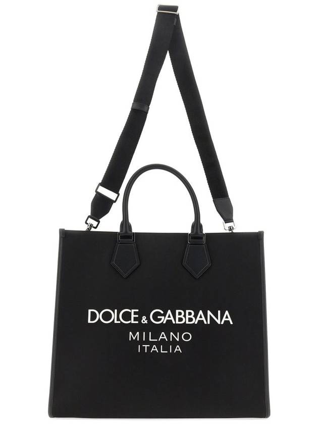 Rubber Logo Large Tote Bag Black - DOLCE&GABBANA - BALAAN 4