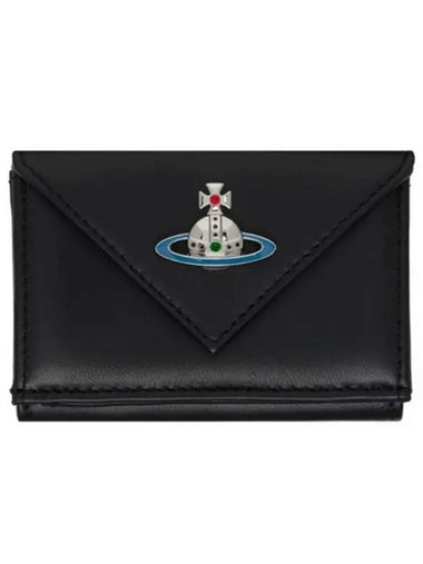 ORB Logo Envelope Half Wallet Black - VIVIENNE WESTWOOD - BALAAN 1