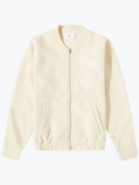 Zip-Up Blouson Jacket Ivory - AMI - BALAAN 2