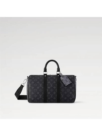 Keepall Bandouliere 35 Monogram Eclipse Duffel Bag Black - LOUIS VUITTON - BALAAN 2