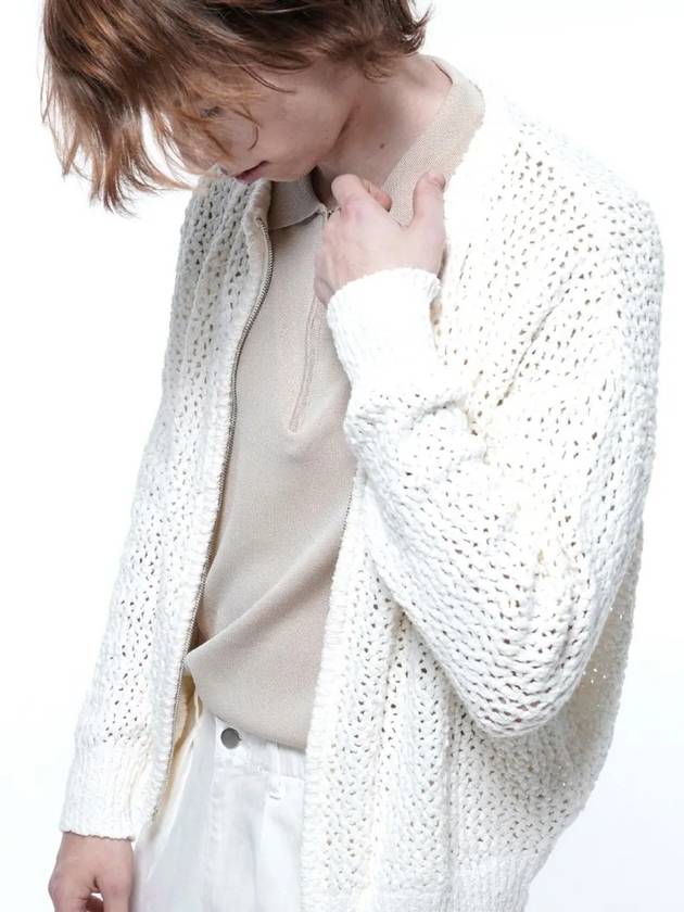 Punching knit zip up cardigan white - CHANCE'S NOI - BALAAN 8