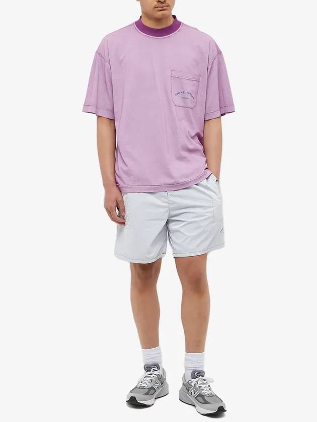 Marina Garment Dying Short Sleeve T-Shirt Violet - STONE ISLAND - BALAAN 3