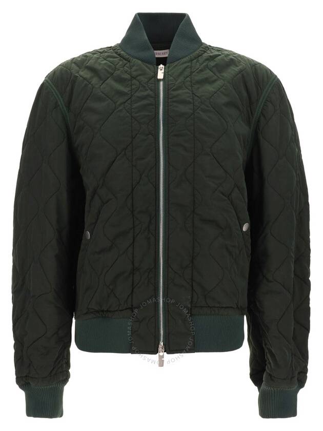 Quilted Zip-Up Bomber Jacket Green - BURBERRY - BALAAN 2