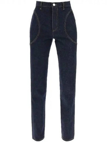 Round stitch high waist denim pants 270494 - ALAIA - BALAAN 1