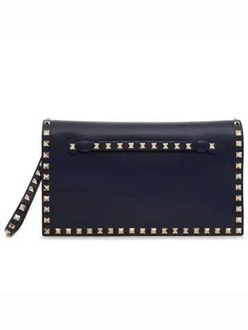 Rockstud Flap ClutchIW0B0399NBD M30 Navy - VALENTINO - BALAAN 1