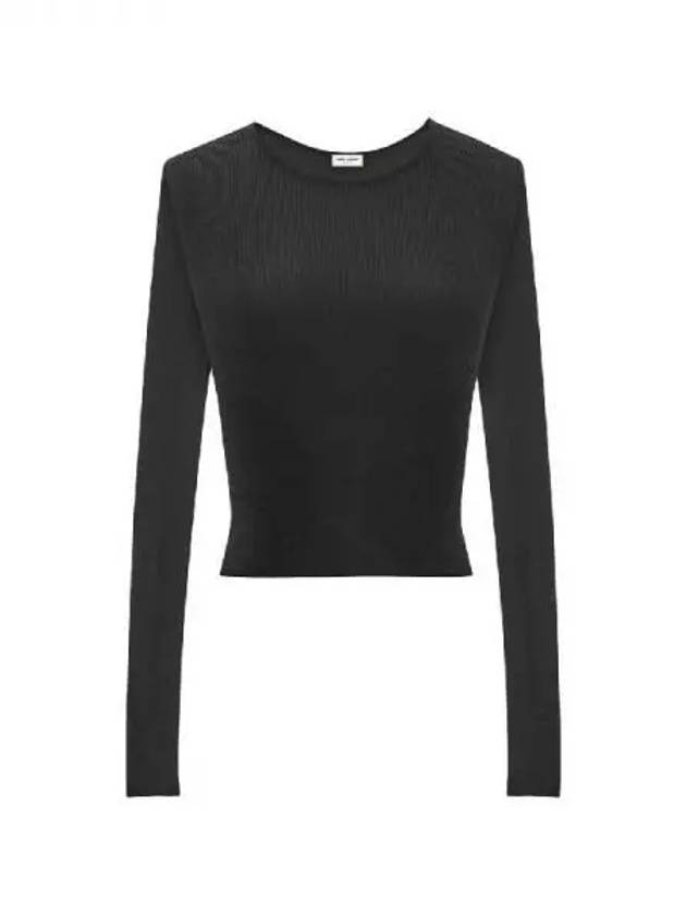 Rib crop long sleeve knit 270130 - SAINT LAURENT - BALAAN 1