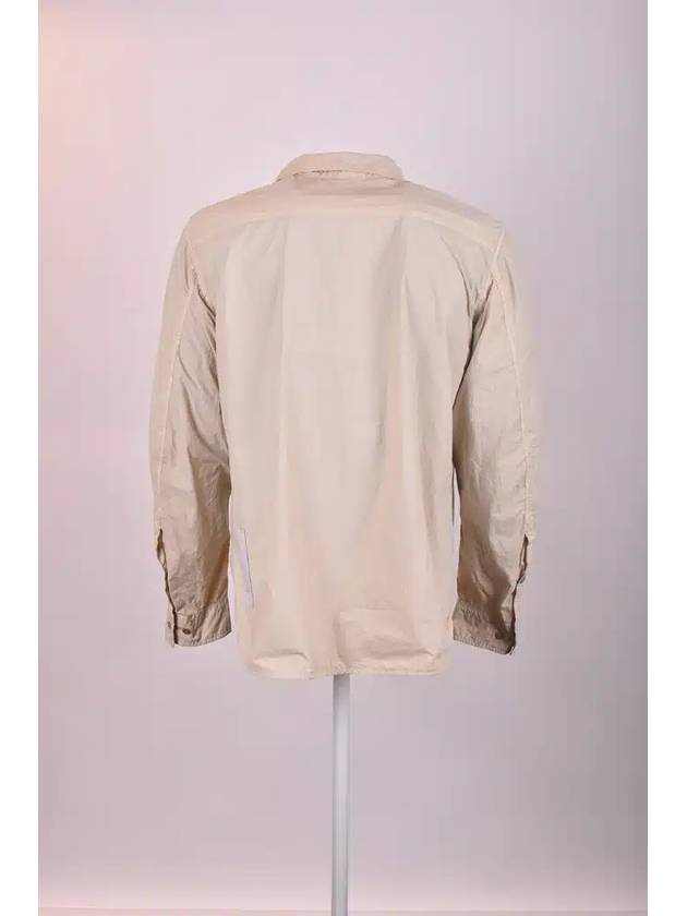 Classic Collar Garment Dyed Cotton Long Sleeve Shirt Beige - TEN C - BALAAN 3