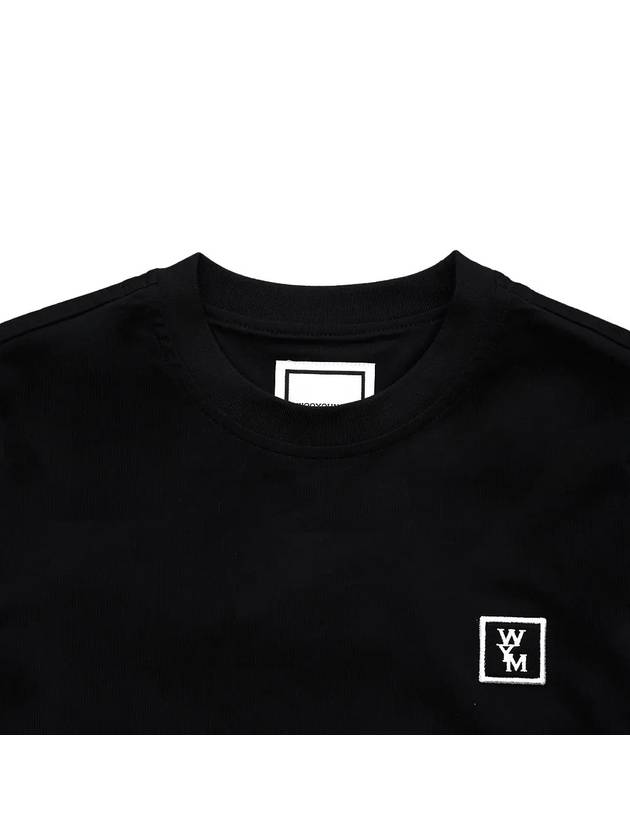 Back Logo Badge Round Cotton Short Sleeve T-Shirt Black - WOOYOUNGMI - BALAAN 5