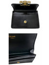 Triomphe Shiny Calfskin Flap Card Wallet Black - CELINE - BALAAN 6