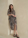 leopard print drape dress - CAHIERS - BALAAN 3