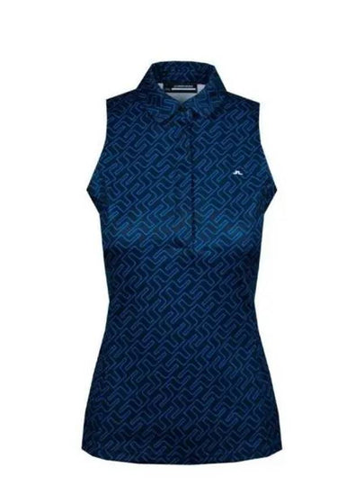 Women's Collar Sleeveless T-Shirt Navy - J.LINDEBERG - BALAAN 2